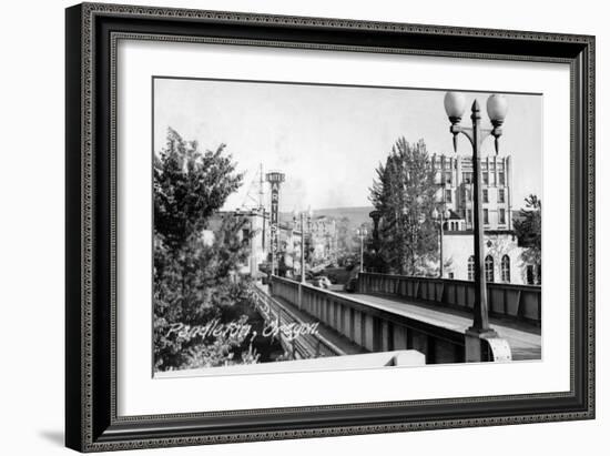 Pendleton, Oregon - United Artists Theatre from Bridge-Lantern Press-Framed Art Print