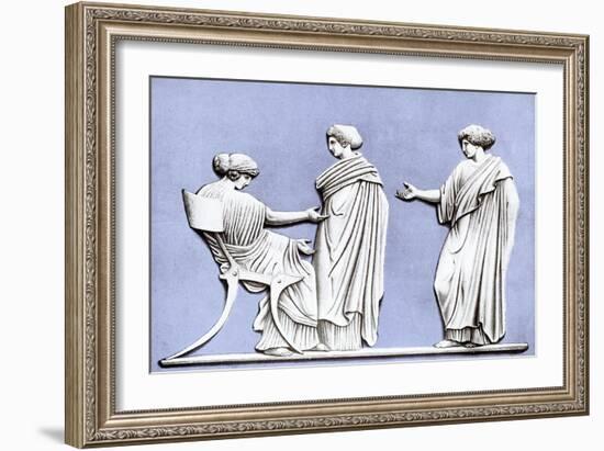 Penelope and Maidens, Wedgwood Plaque, 18th Century-John Flaxman-Framed Giclee Print