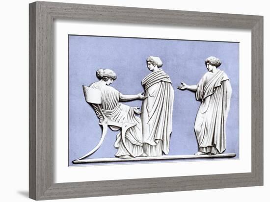 Penelope and Maidens, Wedgwood Plaque, 18th Century-John Flaxman-Framed Giclee Print