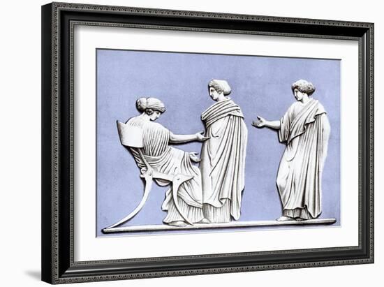 Penelope and Maidens, Wedgwood Plaque, 18th Century-John Flaxman-Framed Giclee Print