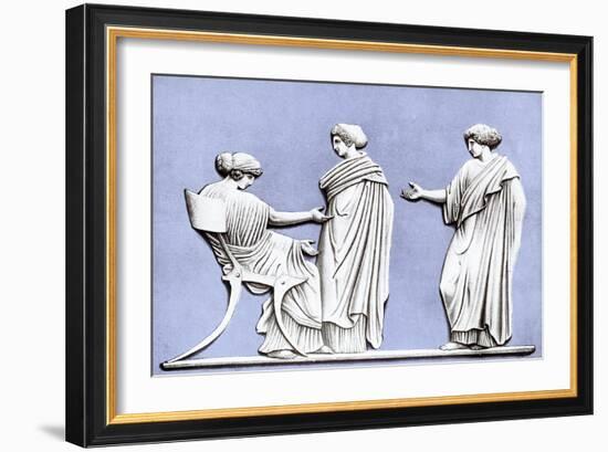 Penelope and Maidens, Wedgwood Plaque, 18th Century-John Flaxman-Framed Giclee Print