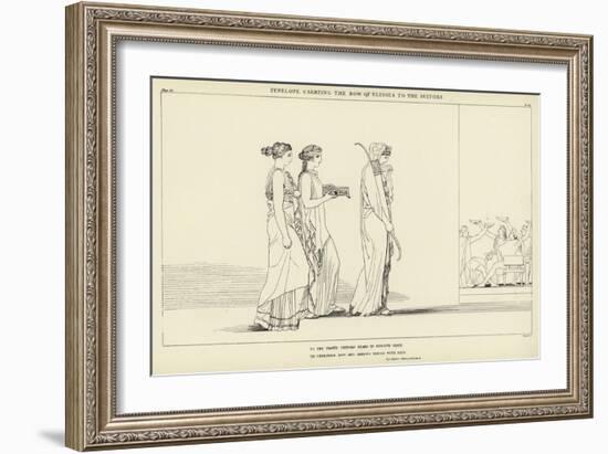 Penelope Carrying the Bow of Ulysses to the Suitors-John Flaxman-Framed Giclee Print