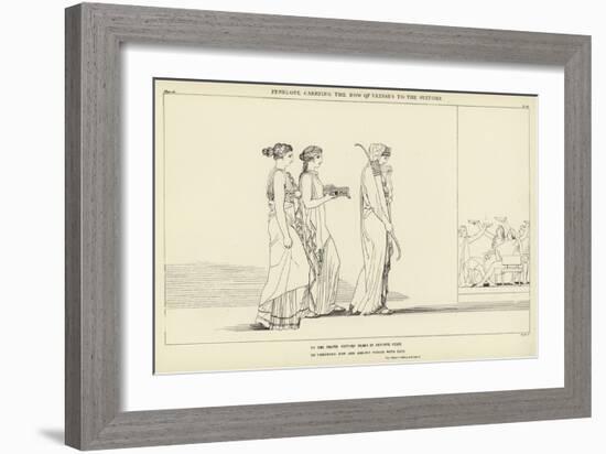 Penelope Carrying the Bow of Ulysses to the Suitors-John Flaxman-Framed Giclee Print