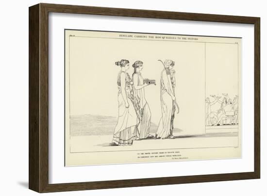 Penelope Carrying the Bow of Ulysses to the Suitors-John Flaxman-Framed Giclee Print