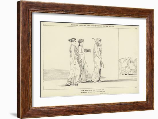 Penelope Carrying the Bow of Ulysses to the Suitors-John Flaxman-Framed Giclee Print