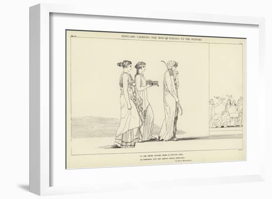 Penelope Carrying the Bow of Ulysses to the Suitors-John Flaxman-Framed Giclee Print