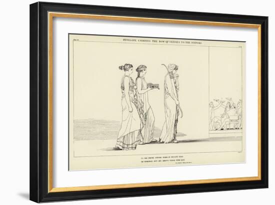 Penelope Carrying the Bow of Ulysses to the Suitors-John Flaxman-Framed Giclee Print