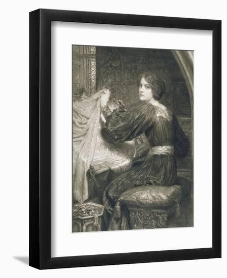 Penelope, Engraved by Norman Hirst (1862-C.1955) Pub. by Frost and Reed, 1903 (Mezzotint)-Frank Bernard Dicksee-Framed Giclee Print