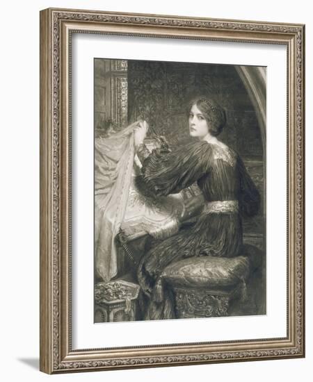 Penelope, Engraved by Norman Hirst (1862-C.1955) Pub. by Frost and Reed, 1903 (Mezzotint)-Frank Bernard Dicksee-Framed Giclee Print