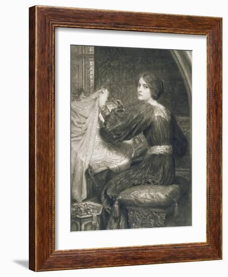 Penelope, Engraved by Norman Hirst (1862-C.1955) Pub. by Frost and Reed, 1903 (Mezzotint)-Frank Bernard Dicksee-Framed Giclee Print