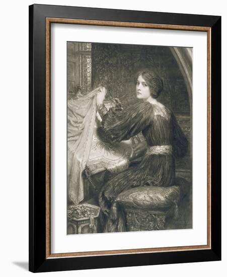 Penelope, Engraved by Norman Hirst (1862-C.1955) Pub. by Frost and Reed, 1903 (Mezzotint)-Frank Bernard Dicksee-Framed Giclee Print