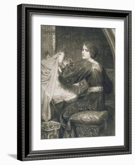 Penelope, Engraved by Norman Hirst (1862-C.1955) Pub. by Frost and Reed, 1903 (Mezzotint)-Frank Bernard Dicksee-Framed Giclee Print