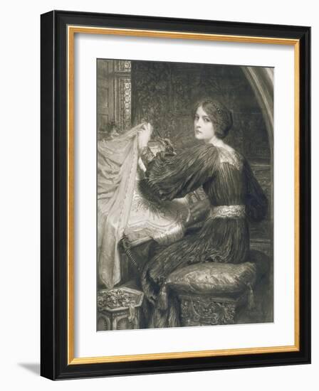 Penelope, Engraved by Norman Hirst (1862-C.1955) Pub. by Frost and Reed, 1903 (Mezzotint)-Frank Bernard Dicksee-Framed Giclee Print