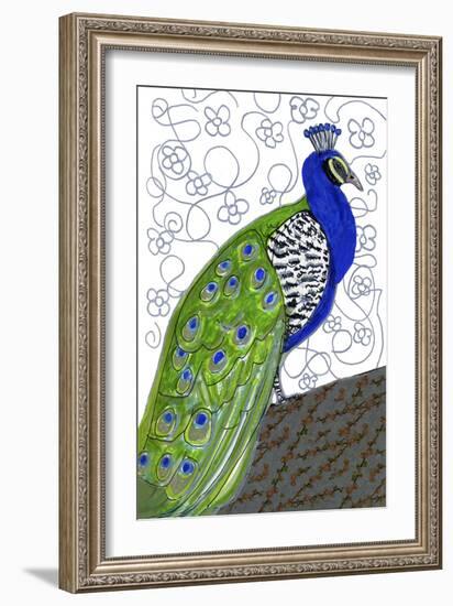 Penelope Peacock-Blenda Tyvoll-Framed Giclee Print