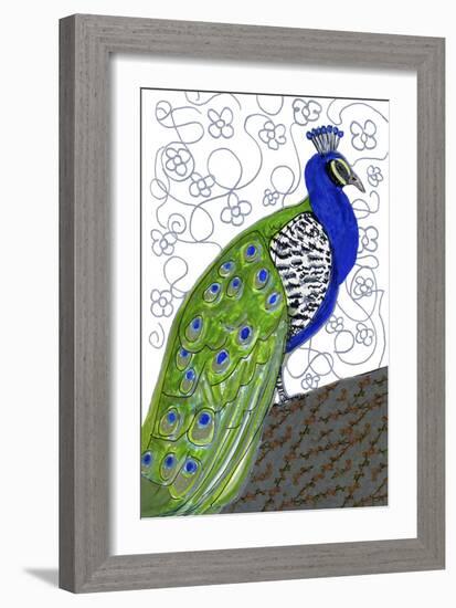 Penelope Peacock-Blenda Tyvoll-Framed Giclee Print
