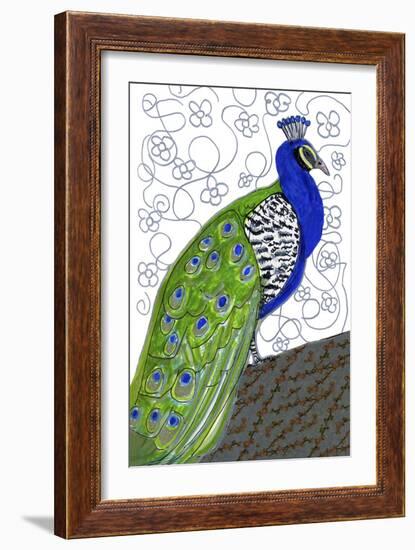 Penelope Peacock-Blenda Tyvoll-Framed Giclee Print