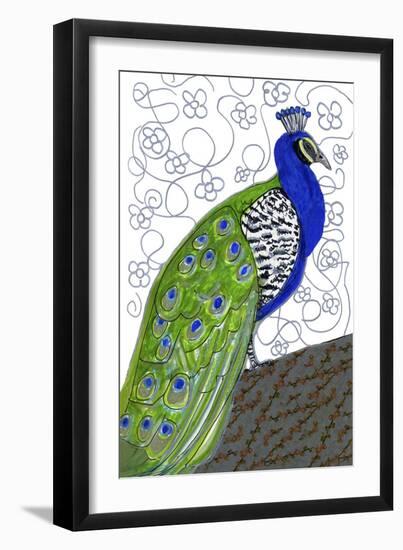 Penelope Peacock-Blenda Tyvoll-Framed Giclee Print