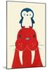 Penguin and Walrus-Jay Fleck-Mounted Art Print