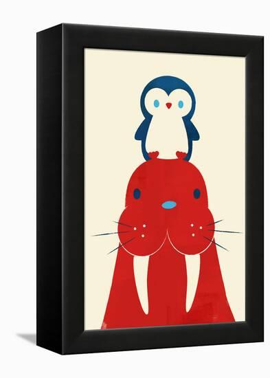 Penguin and Walrus-Jay Fleck-Framed Stretched Canvas