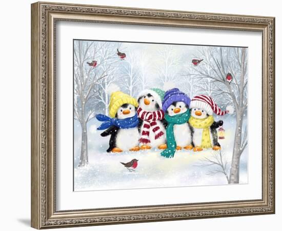 Penguin Friends-MAKIKO-Framed Giclee Print