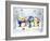 Penguin Friends-MAKIKO-Framed Giclee Print