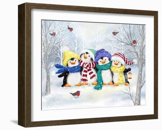 Penguin Friends-MAKIKO-Framed Giclee Print