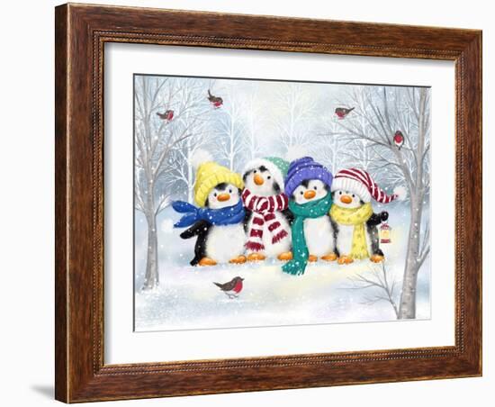 Penguin Friends-MAKIKO-Framed Giclee Print