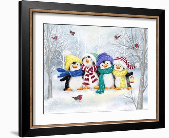 Penguin Friends-MAKIKO-Framed Giclee Print