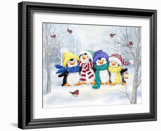 Penguin Friends-MAKIKO-Framed Giclee Print