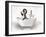 Penguin In Bathtub-Matthew Piotrowicz-Framed Art Print