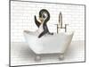 Penguin In Bathtub-Matthew Piotrowicz-Mounted Art Print