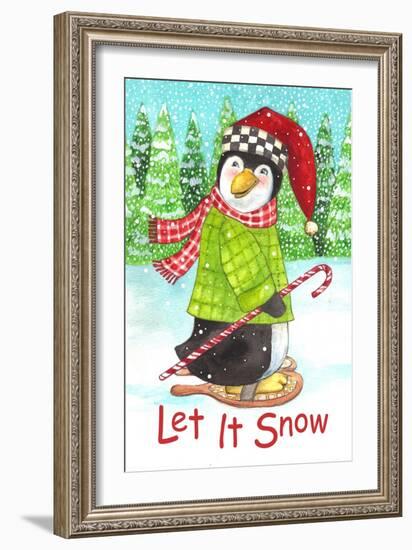 Penguin Let it Snow-Melinda Hipsher-Framed Giclee Print