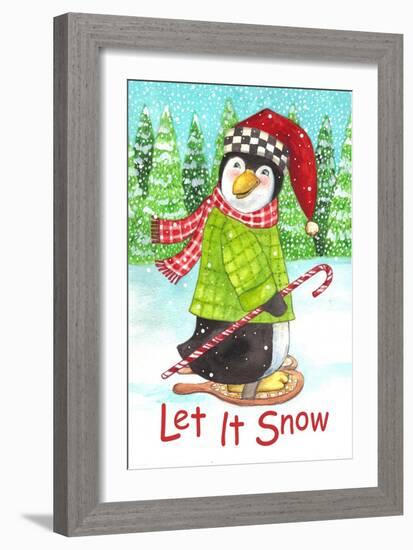 Penguin Let it Snow-Melinda Hipsher-Framed Giclee Print