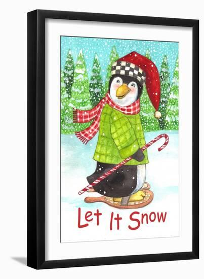 Penguin Let it Snow-Melinda Hipsher-Framed Giclee Print