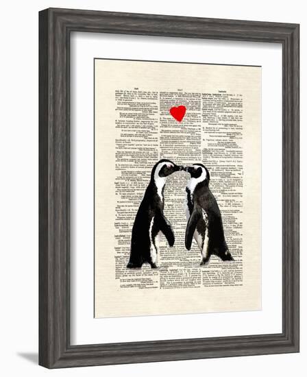 Penguin Lovers-Matt Dinniman-Framed Art Print