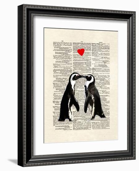 Penguin Lovers-Matt Dinniman-Framed Art Print