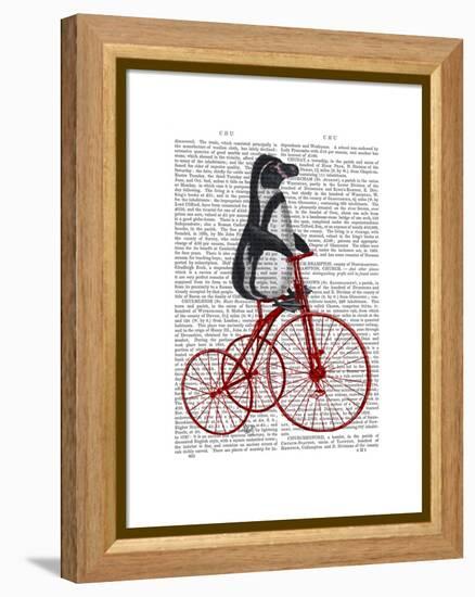 Penguin on Bicycle-Fab Funky-Framed Stretched Canvas