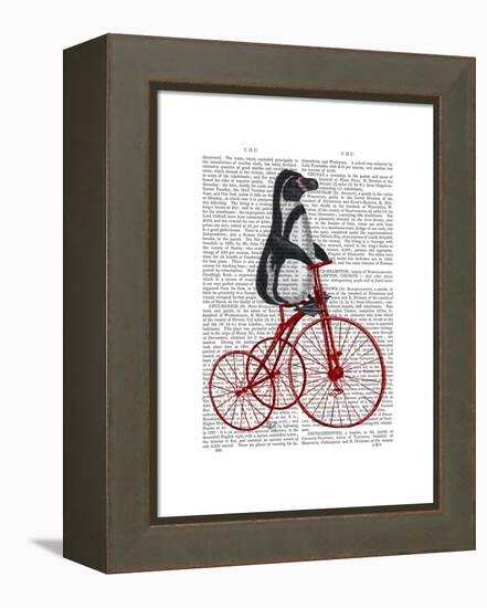 Penguin on Bicycle-Fab Funky-Framed Stretched Canvas