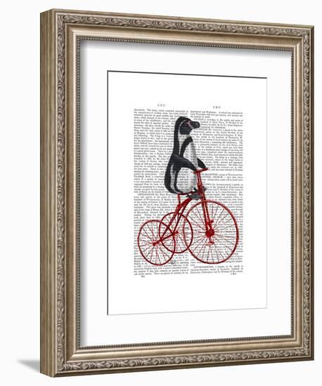 Penguin on Bicycle-Fab Funky-Framed Art Print