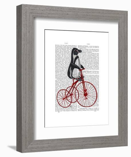 Penguin on Bicycle-Fab Funky-Framed Art Print