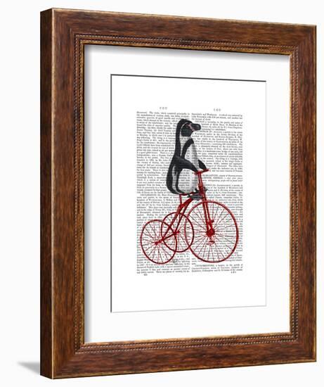 Penguin on Bicycle-Fab Funky-Framed Art Print