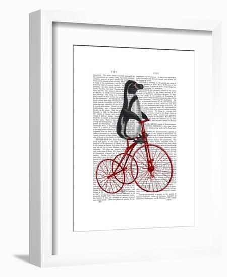 Penguin on Bicycle-Fab Funky-Framed Art Print