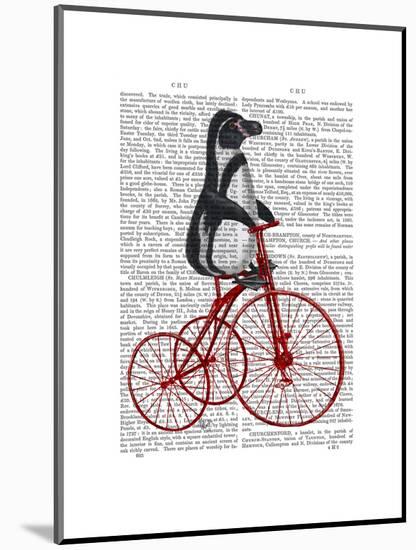 Penguin on Bicycle-Fab Funky-Mounted Art Print
