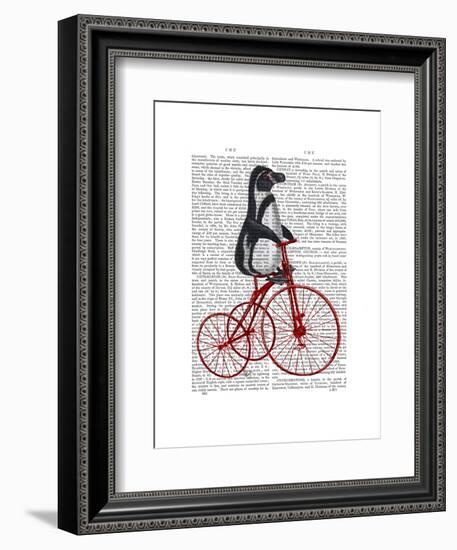 Penguin on Bicycle-Fab Funky-Framed Art Print