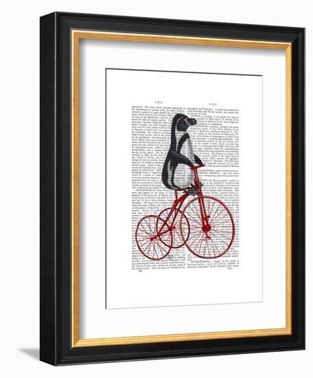 Penguin on Bicycle-Fab Funky-Framed Art Print