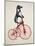 Penguin on Bicycle-Fab Funky-Mounted Art Print