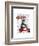 Penguin On Red Moped-Fab Funky-Framed Premium Giclee Print