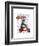 Penguin On Red Moped-Fab Funky-Framed Art Print