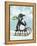 Penguin On Sled-Fab Funky-Framed Stretched Canvas
