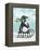 Penguin On Sled-Fab Funky-Framed Stretched Canvas